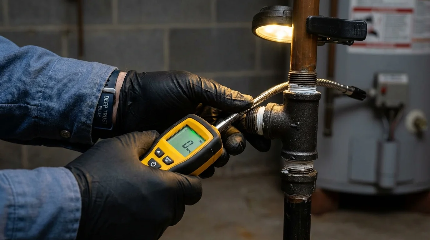 Gas leak detection with electronic sniffer by Johns Plumbing LLC in Mission