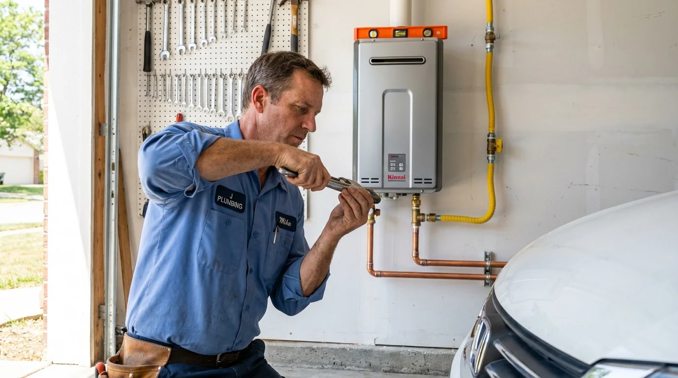 Tankless water heater installation by a Johns Plumbing LLC plumber in Mission